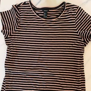 Pink and Black Stripe T-Shirt Dress